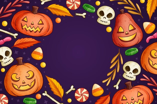 Hand drawn halloween background