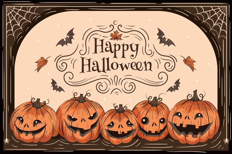 無料Vector 手描きハロウィーンの背景