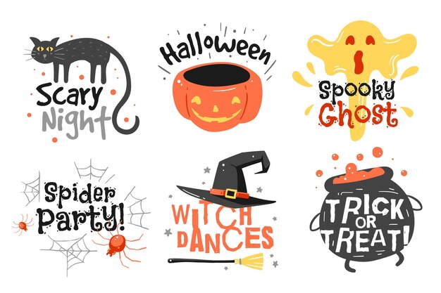 手描きハロウィンバッジコレクション