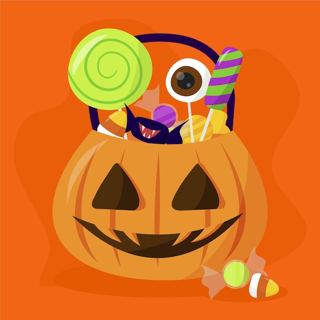 Free vector hand drawn halloween bag