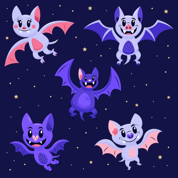 Free Vector hand drawn halloween bat concept