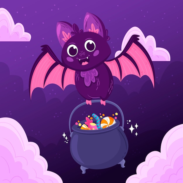 Free vector hand drawn halloween bat illustration