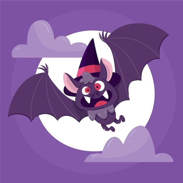 Hand drawn halloween bat illustration