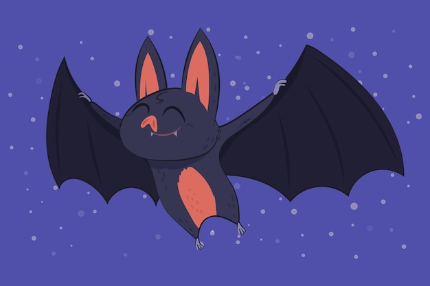 免费矢量手绘万圣节蝙蝠插图