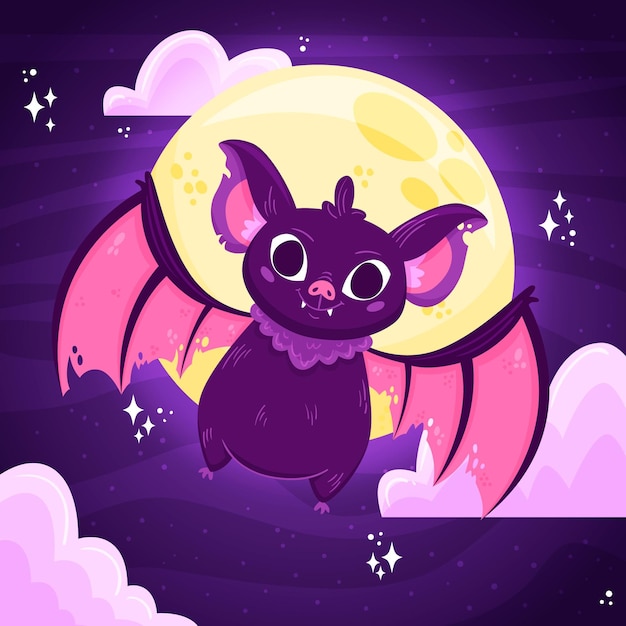 Free vector hand drawn halloween bat illustration