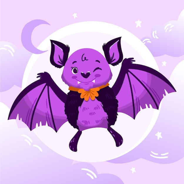 Free vector hand drawn halloween bat illustration