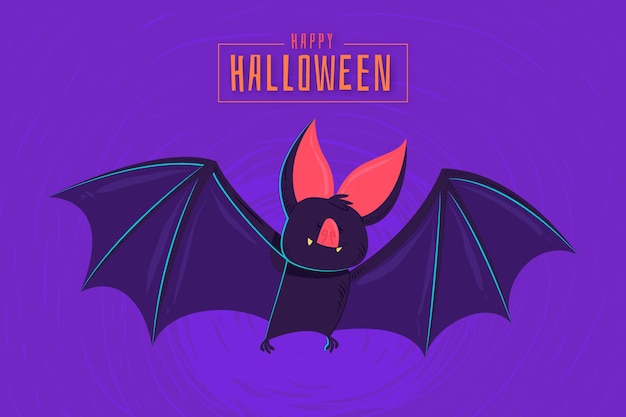 Vettore gratuito pipistrello di halloween disegnato a mano