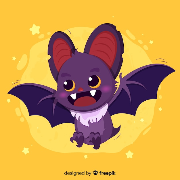 Free Vector hand drawn halloween bat