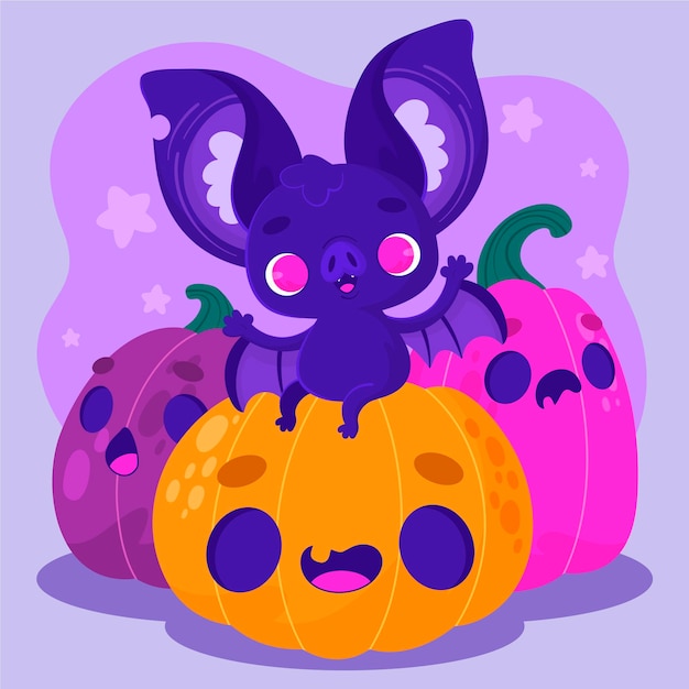 Free vector hand drawn halloween bat