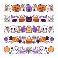 Free vector hand drawn halloween border collection