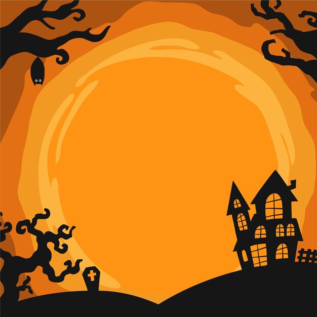 Hand drawn halloween border template