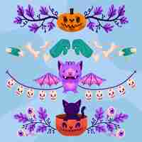 Free vector hand drawn halloween borders collection