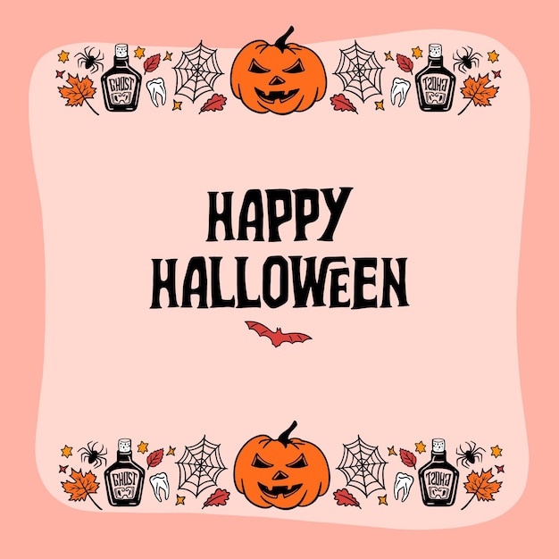 Free vector hand drawn halloween borders collection