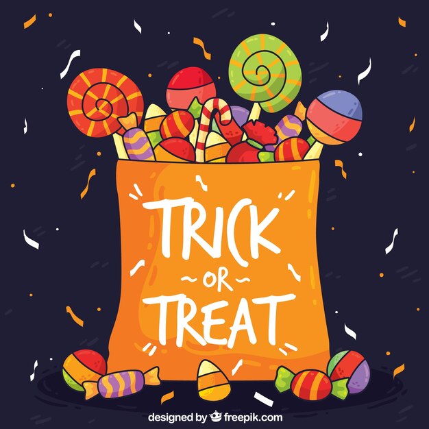 hand drawn halloween candies