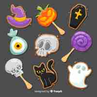 Free vector hand drawn halloween candy set