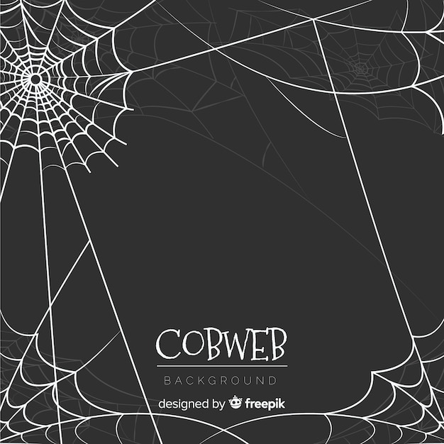 Free vector hand drawn halloween cobweb background