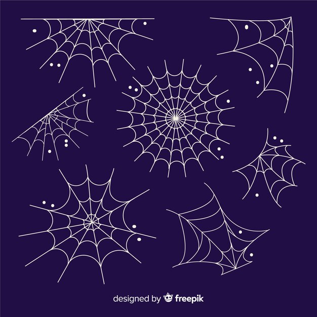 Hand drawn halloween cobweb collection