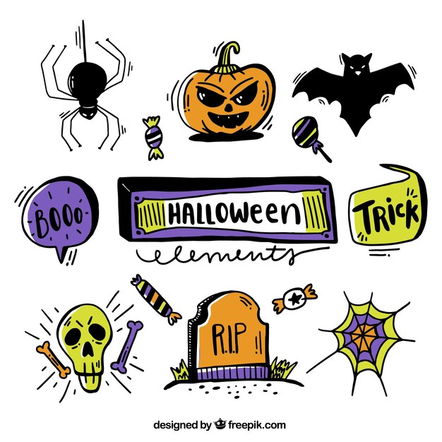 Hand-drawn halloween collection