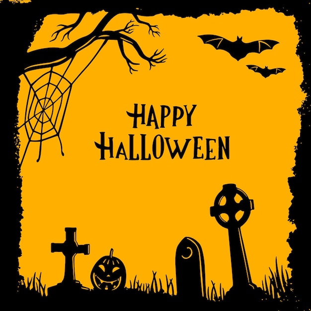 Free vector hand drawn halloween frame template