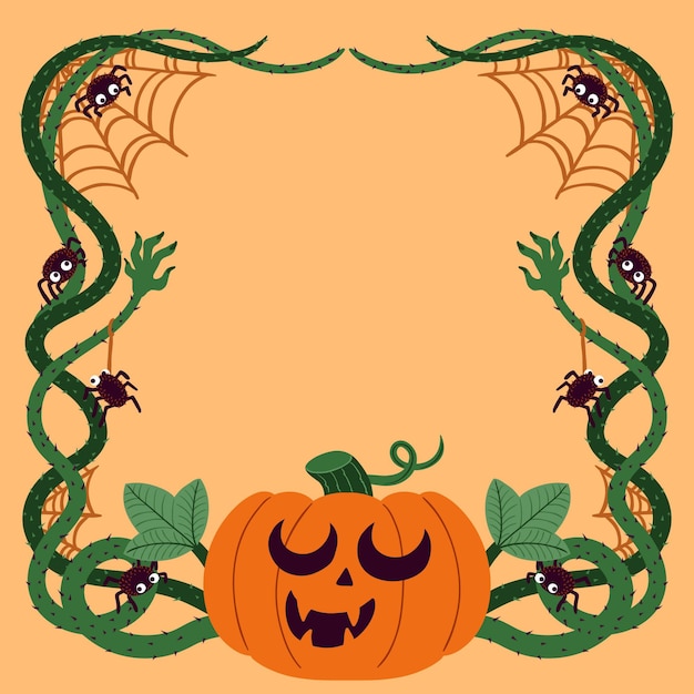 Modello di cornice di halloween disegnato a mano