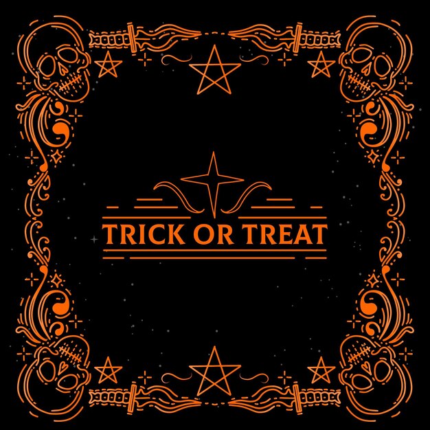 Hand drawn halloween frame template