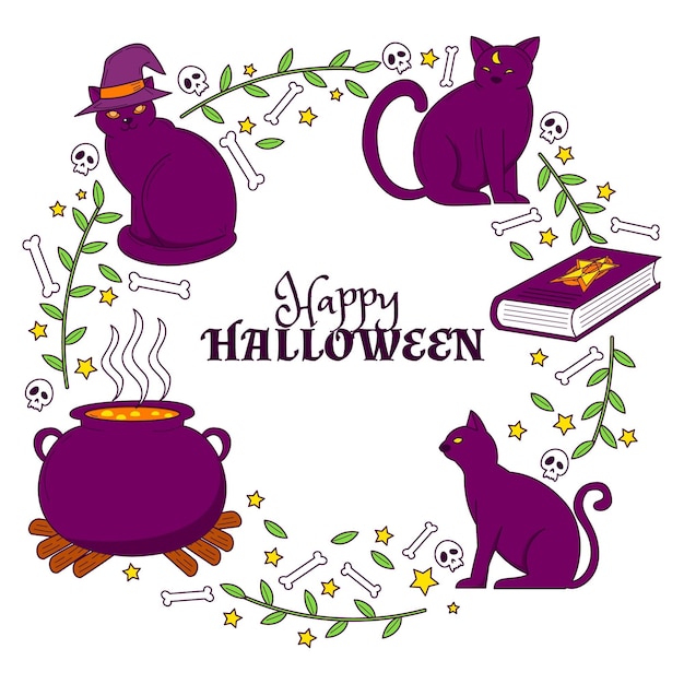 Free vector hand-drawn halloween frame