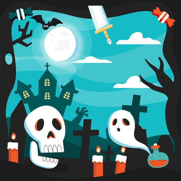 Cornice di halloween disegnata a mano