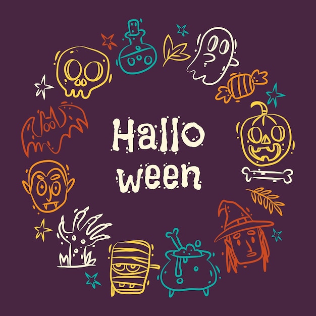 Free vector hand drawn halloween frame