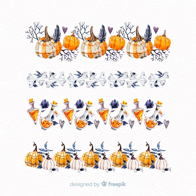 Free vector hand drawn halloween garland collection