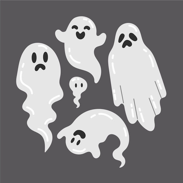 手描きのハロウィンゴーストコレクション