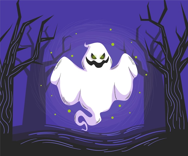 Free vector hand drawn halloween ghost illustration