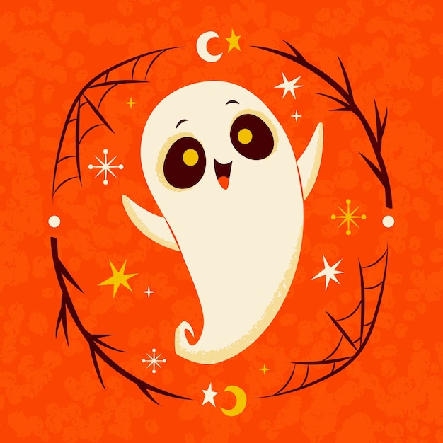 Free vector hand drawn halloween ghost illustration