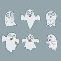 Free vector hand drawn halloween ghost pack