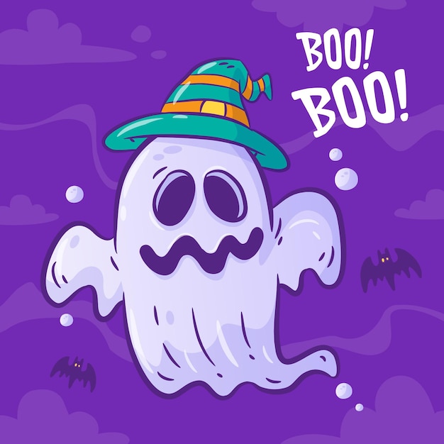 Free vector hand drawn halloween ghosts collection