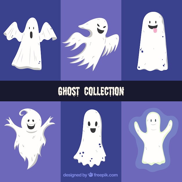 Free vector hand drawn halloween ghosts