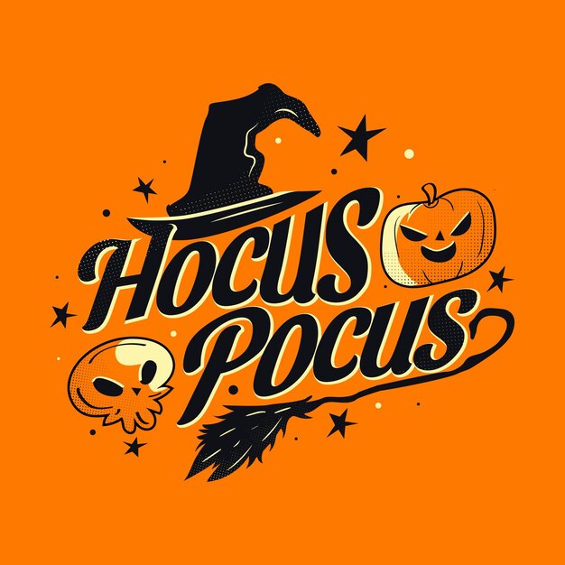 手描きのハロウィーン ホーカス ポーカス レタリング