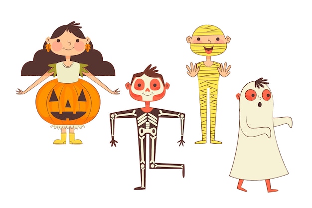 Коллекция рисованной хэллоуин детей