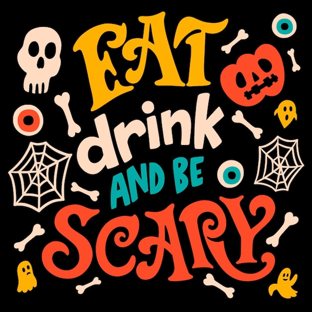 Free vector hand drawn halloween lettering