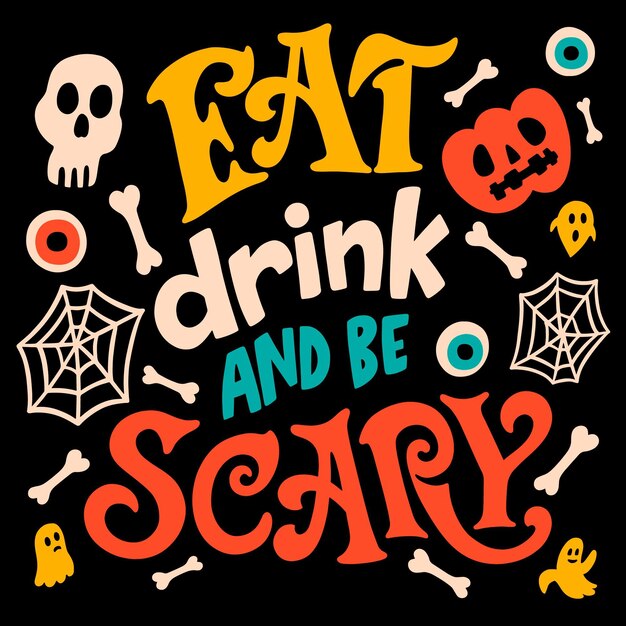 Hand drawn halloween lettering