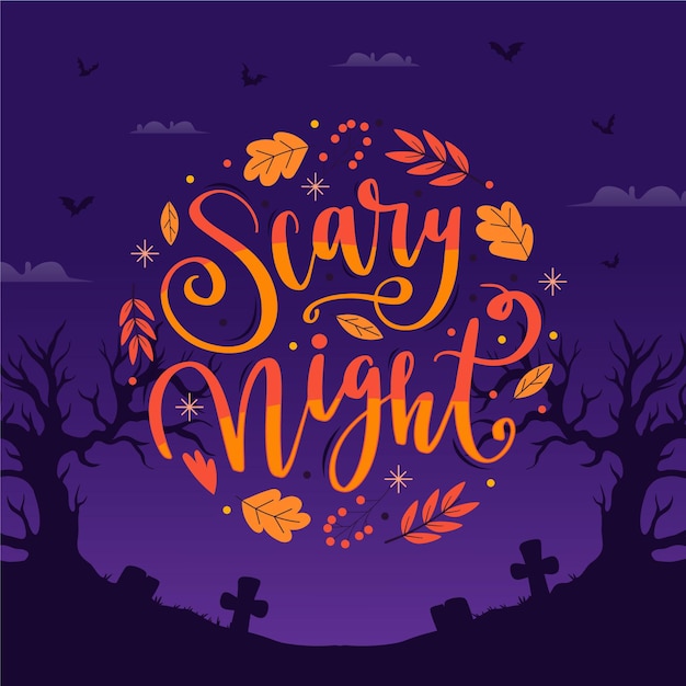 Free vector hand drawn halloween lettering