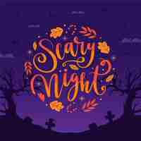 Free vector hand drawn halloween lettering