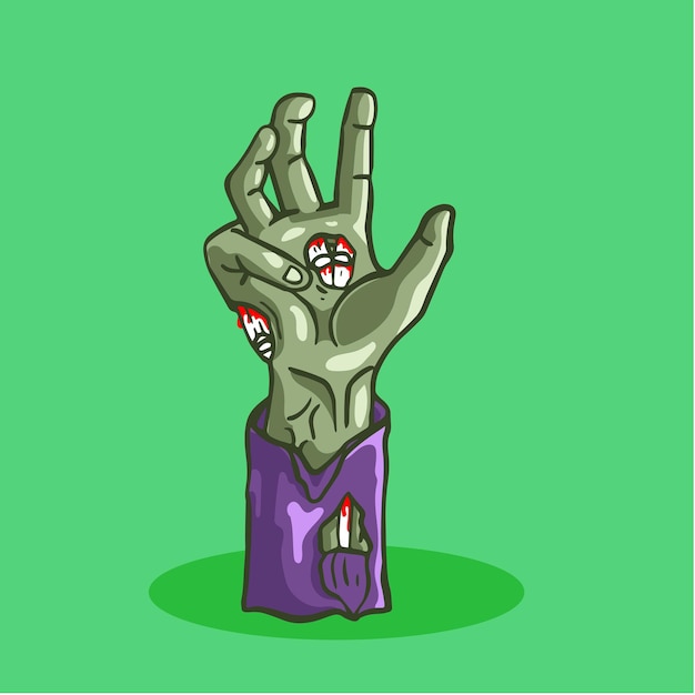 Free vector hand drawn halloween monster hand doodle