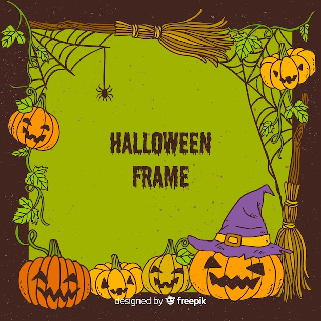 Hand drawn halloween ornamental frame