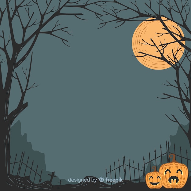 Free vector hand drawn halloween ornamental frame