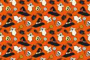 Free vector hand drawn halloween pattern design