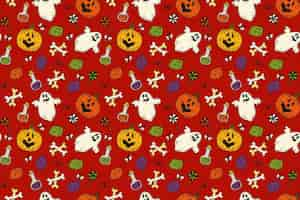 Free vector hand drawn halloween pattern design