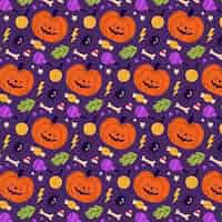 Free vector hand drawn halloween pattern design
