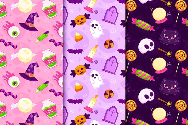 Hand drawn halloween pattern design