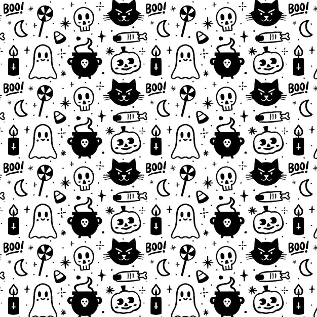 Hand drawn halloween pattern design