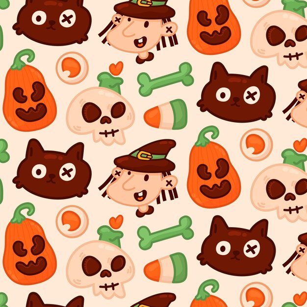 Hand drawn halloween pattern design